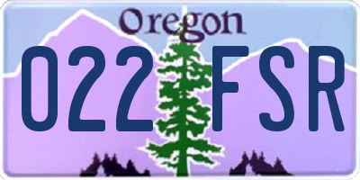OR license plate 022FSR