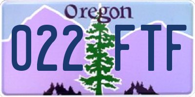 OR license plate 022FTF
