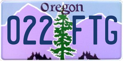 OR license plate 022FTG