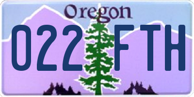OR license plate 022FTH