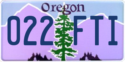OR license plate 022FTI
