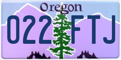 OR license plate 022FTJ