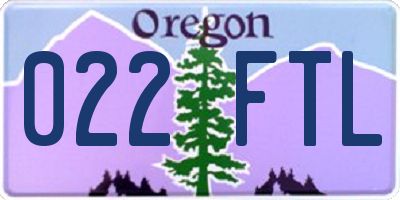 OR license plate 022FTL