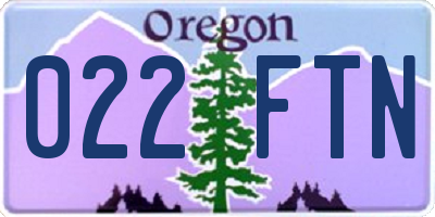 OR license plate 022FTN
