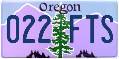 OR license plate 022FTS