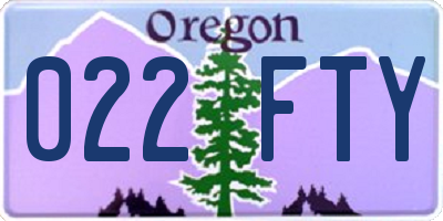 OR license plate 022FTY