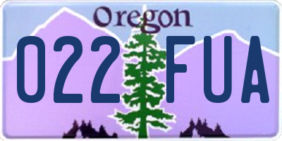 OR license plate 022FUA