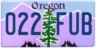 OR license plate 022FUB