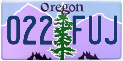 OR license plate 022FUJ