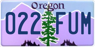 OR license plate 022FUM