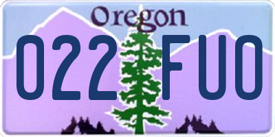 OR license plate 022FUO