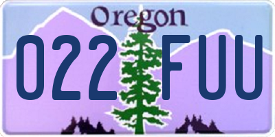 OR license plate 022FUU