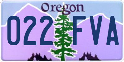 OR license plate 022FVA