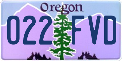 OR license plate 022FVD