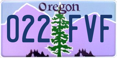 OR license plate 022FVF