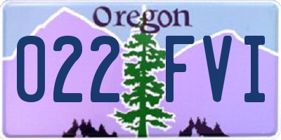 OR license plate 022FVI