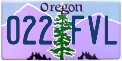 OR license plate 022FVL