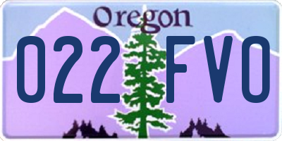 OR license plate 022FVO