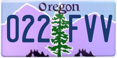 OR license plate 022FVV