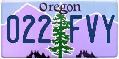 OR license plate 022FVY