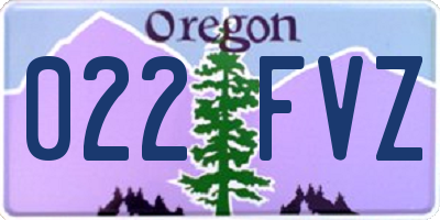 OR license plate 022FVZ
