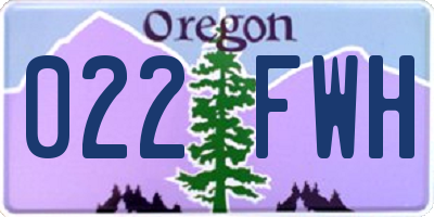 OR license plate 022FWH