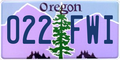 OR license plate 022FWI