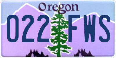 OR license plate 022FWS