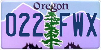OR license plate 022FWX
