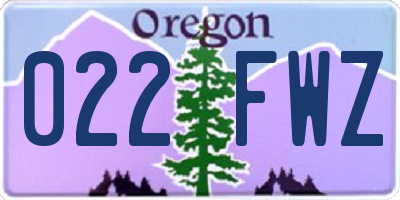 OR license plate 022FWZ