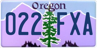 OR license plate 022FXA