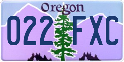 OR license plate 022FXC