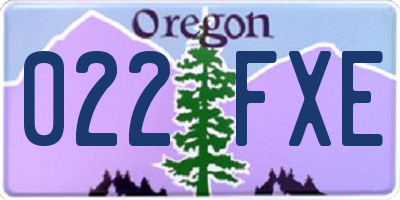 OR license plate 022FXE
