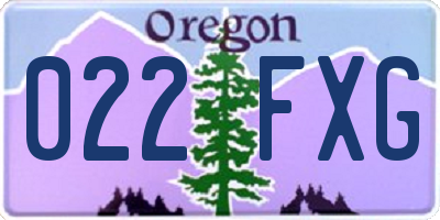 OR license plate 022FXG