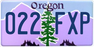 OR license plate 022FXP