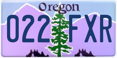 OR license plate 022FXR
