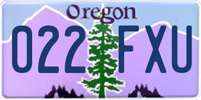 OR license plate 022FXU