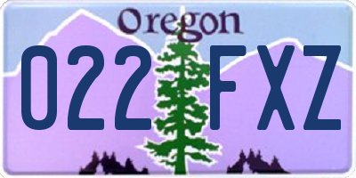 OR license plate 022FXZ