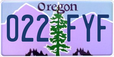 OR license plate 022FYF
