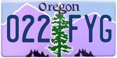 OR license plate 022FYG