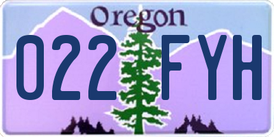 OR license plate 022FYH
