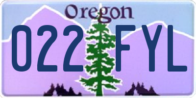 OR license plate 022FYL