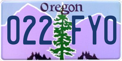 OR license plate 022FYO