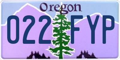 OR license plate 022FYP