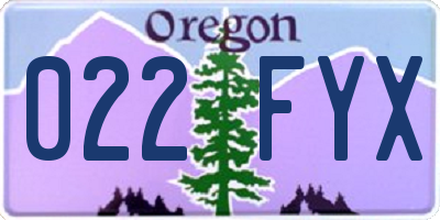 OR license plate 022FYX