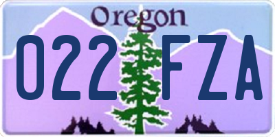 OR license plate 022FZA