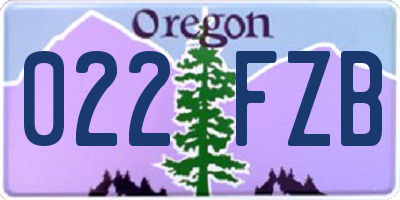 OR license plate 022FZB