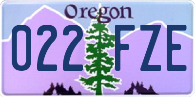 OR license plate 022FZE