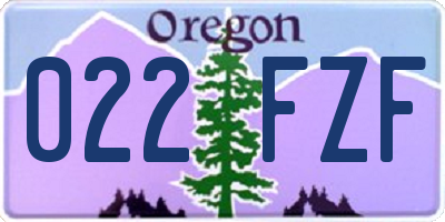 OR license plate 022FZF