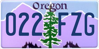 OR license plate 022FZG